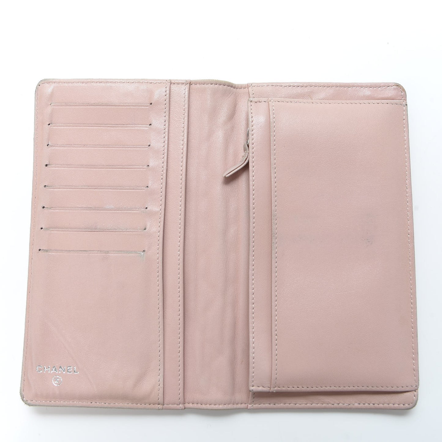 Lambskin Quilted Yen Wallet Light Pink