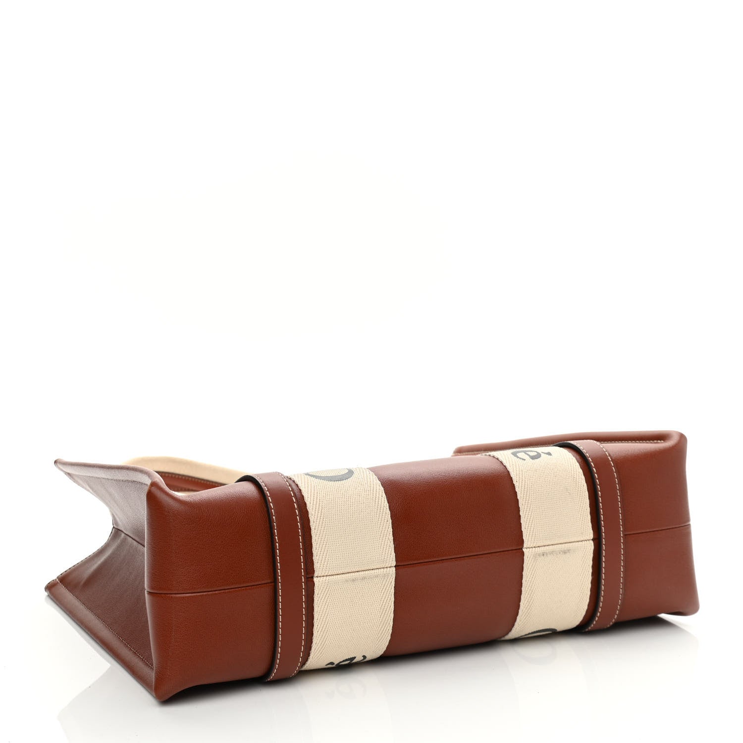 Chloe Calfskin Medium Woody Ribbon Tote Sepia Brown 4 of 11