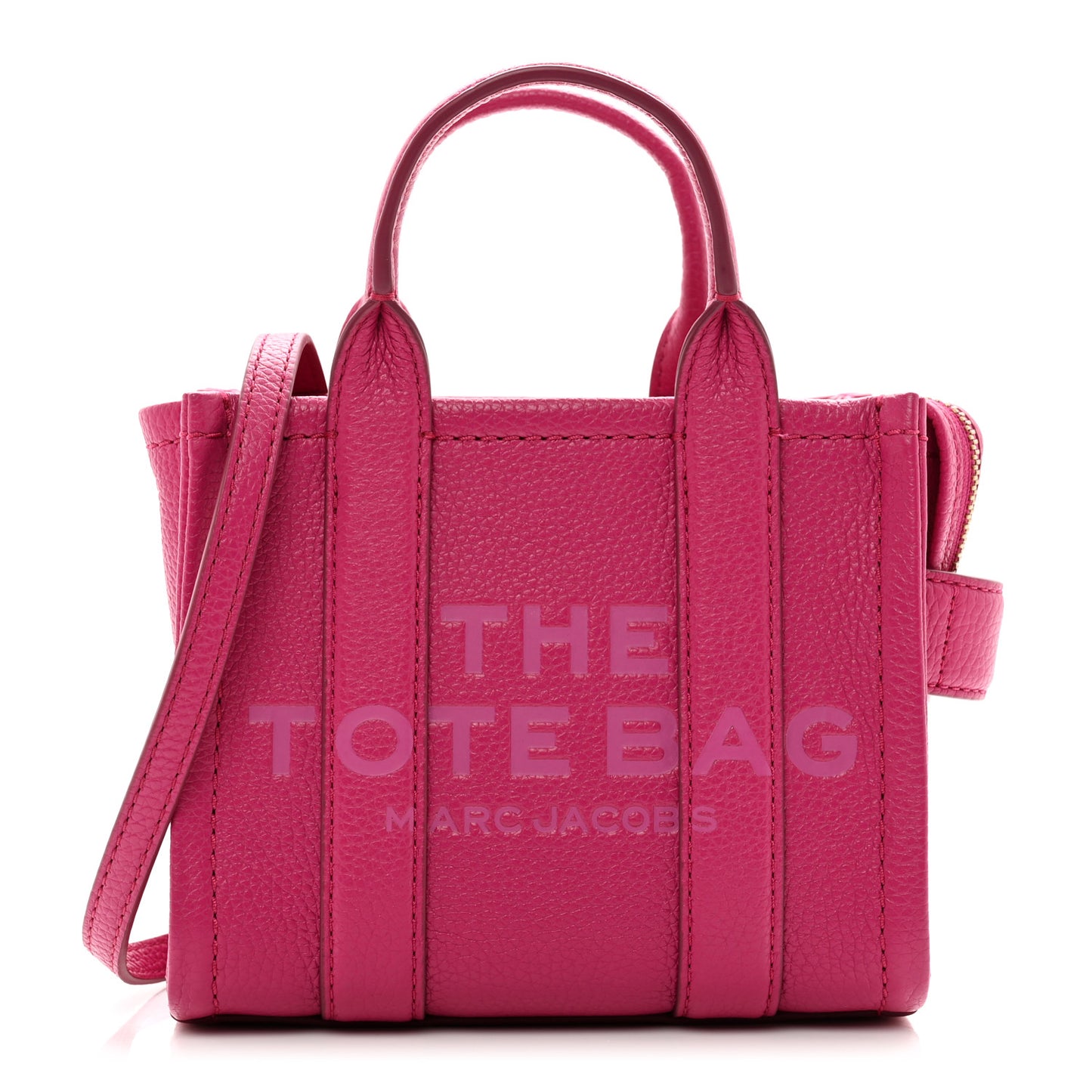 Grained Calfskin Mini The Tote Bag Lipstick Pink