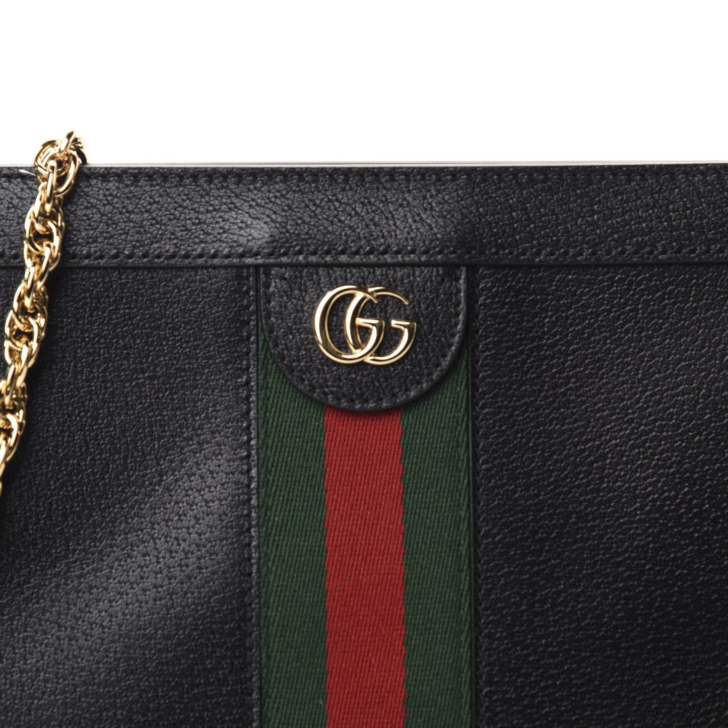 Calfskin GG Web Small Ophidia Chain Shoulder Bag Black