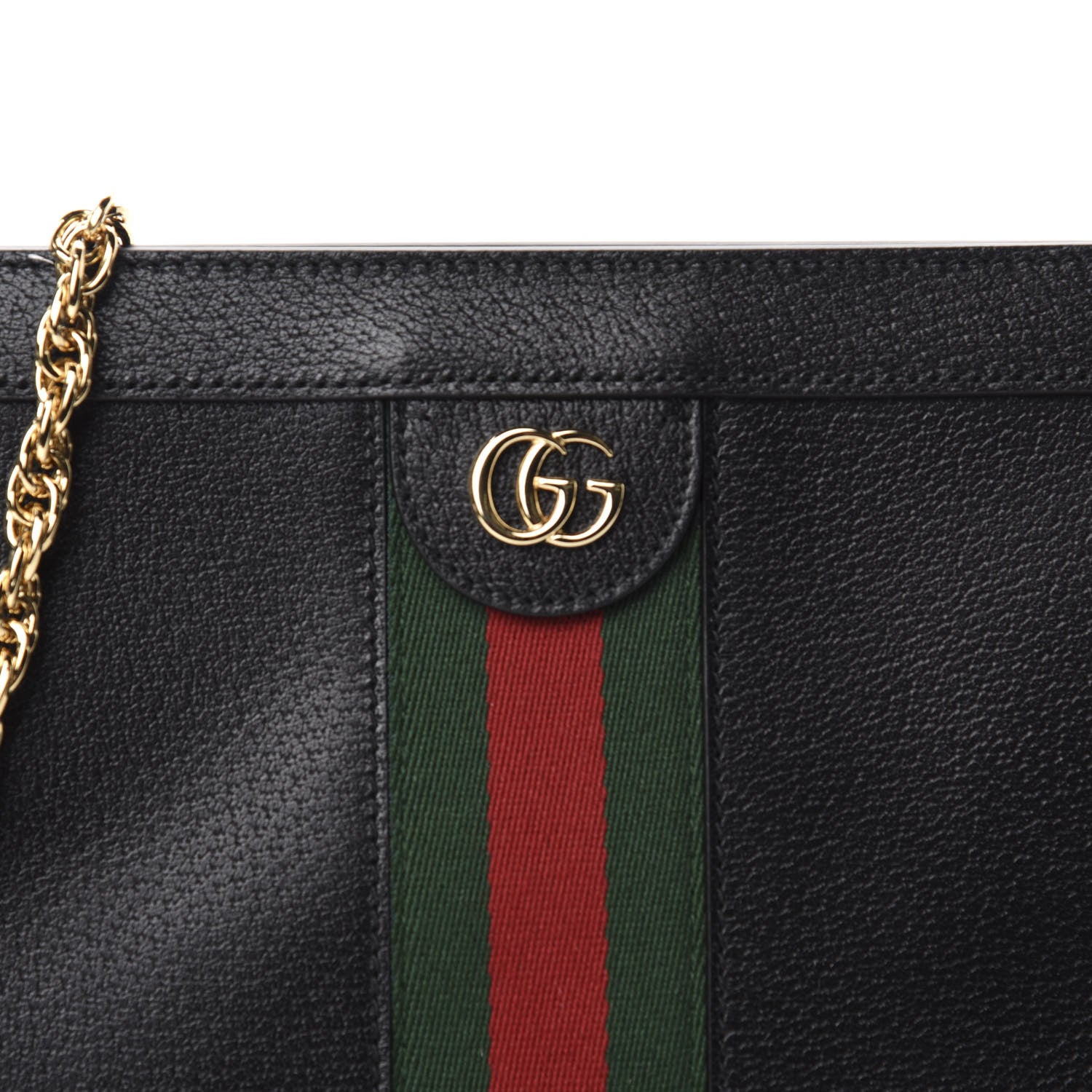 Gucci Calfskin GG Web Small Ophidia Chain Shoulder Bag Black 10 of 10