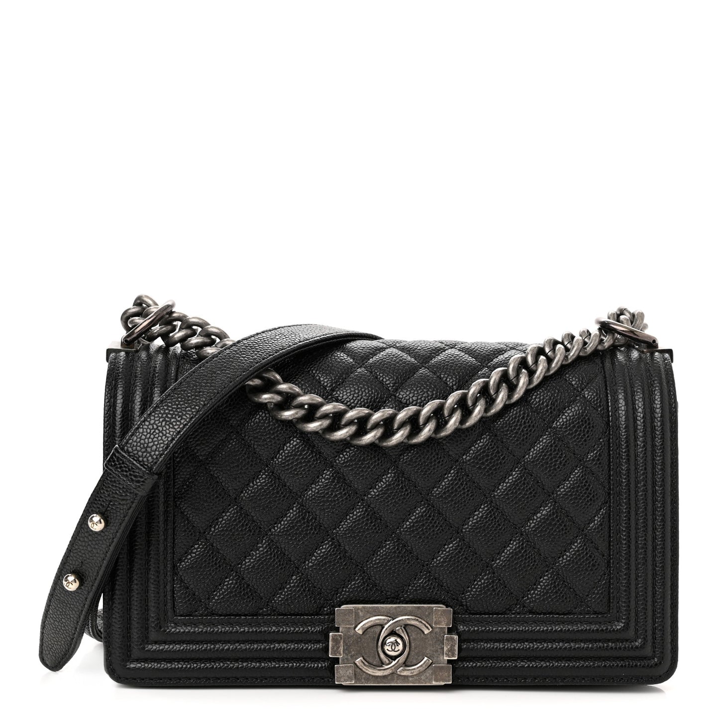 Caviar Quilted Medium Boy Flap Black