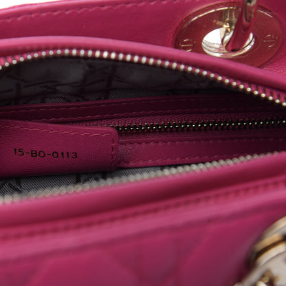 Christian Dior Lambskin Cannage Medium Lady Dior Pink 9 of 11