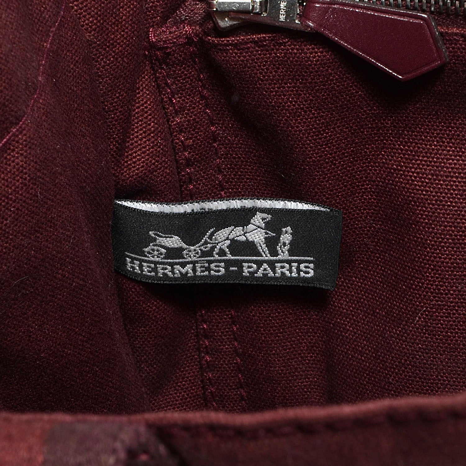 Hermes Taurillon Clemence Canvas Fourre Tout PM Rouge H 6 of 10