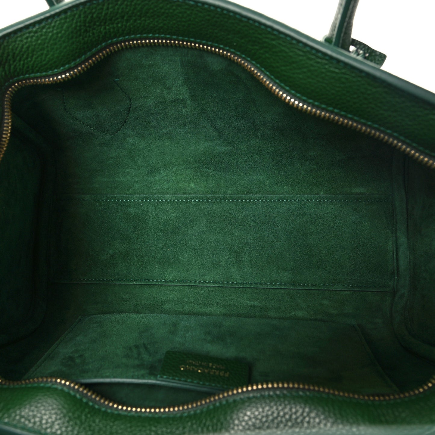Hammered Calfskin Small Firenze East West Tote Bag Forest Green