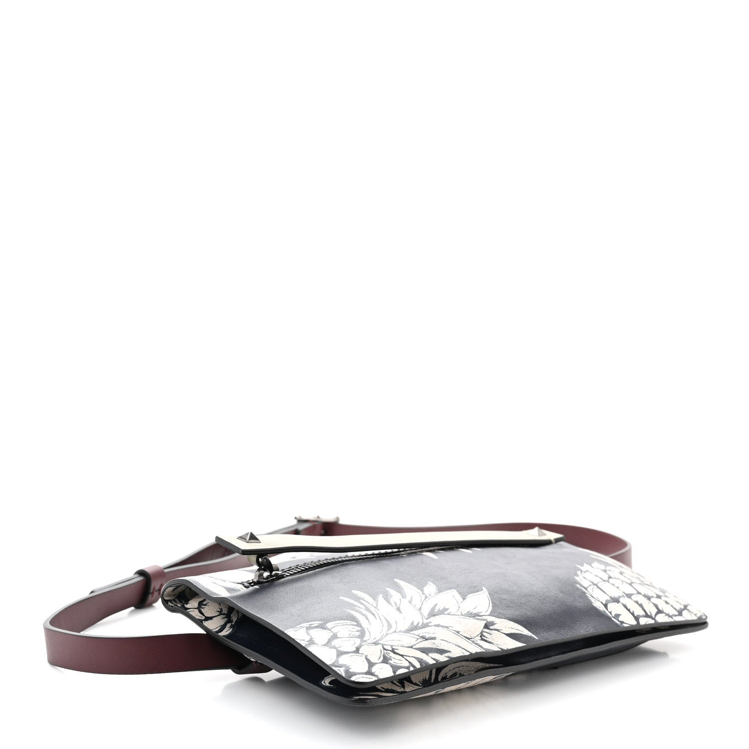 Valentino Garavani Vitello Pineapple Print Clutch Navy 4 of 9