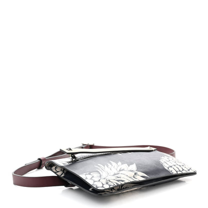 Valentino Garavani Vitello Pineapple Print Clutch Navy 4 of 9