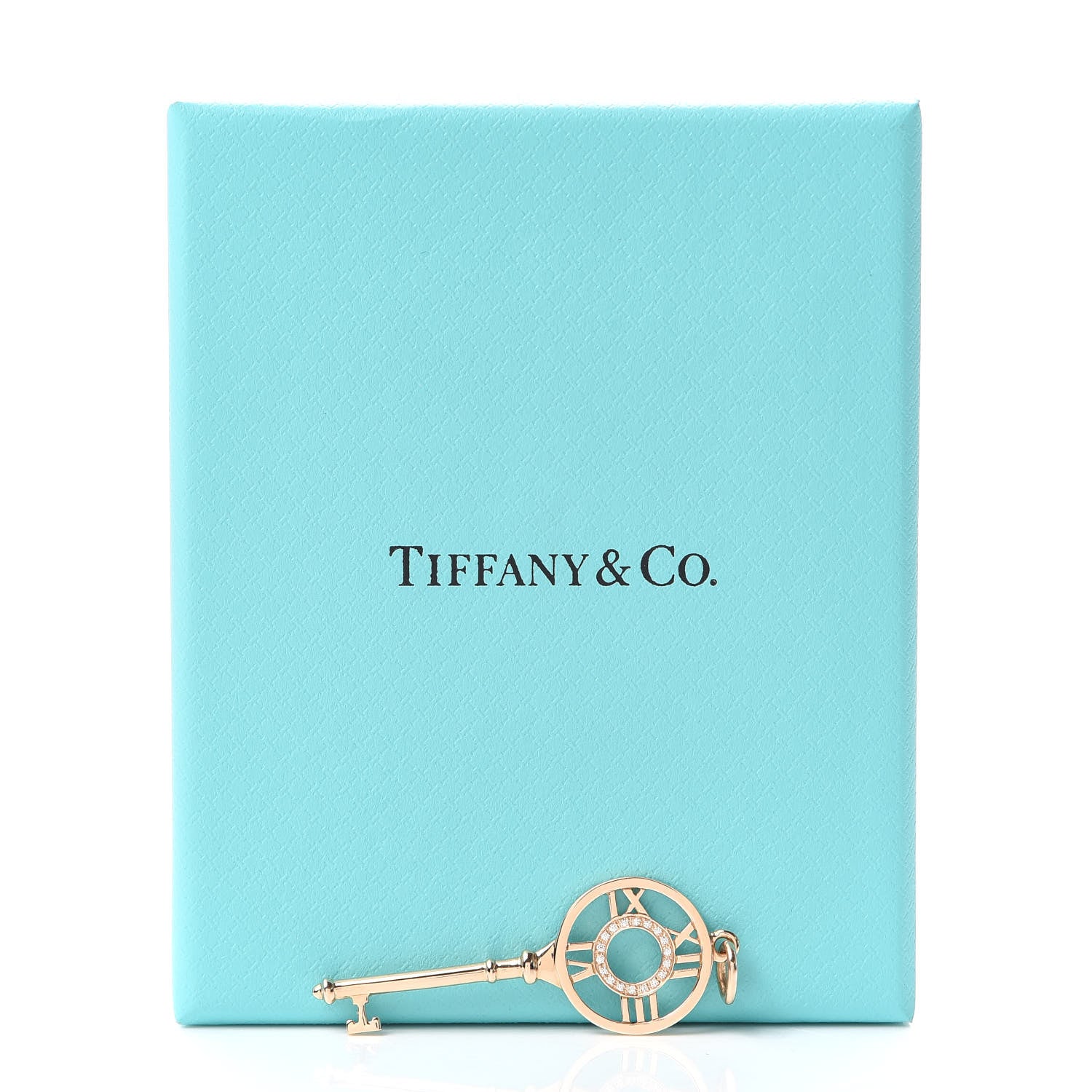 Tiffany 18K Rose Gold Diamond Atlas Key Pendant 4 of 4
