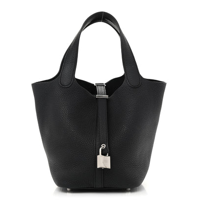 Hermes Taurillon Clemence Picotin Lock 18 PM Black 1 of 17