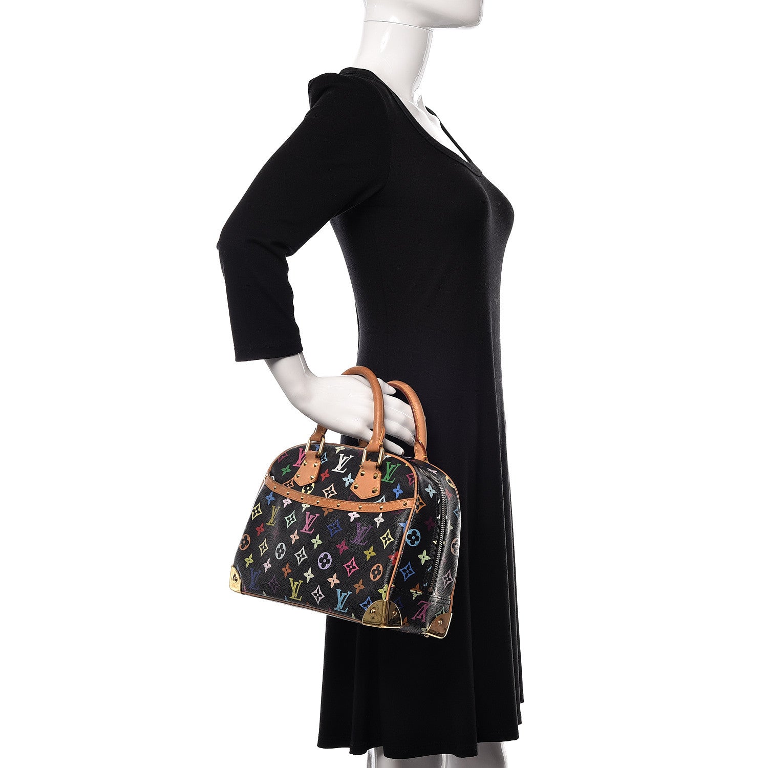 Louis Vuitton Monogram Multicolor Trouville Black 2 of 9