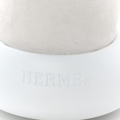 Hermes Knit Suede Goatskin Womens Crew Sneakers 36 Prunoir White 8 of 9