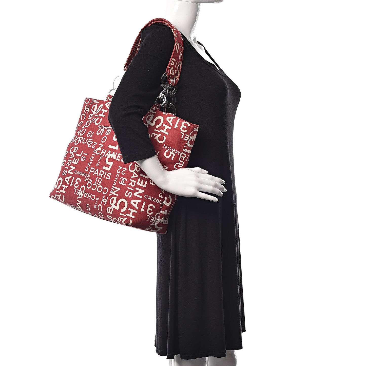 Canvas 31 Rue Cambon Beach Tote Red