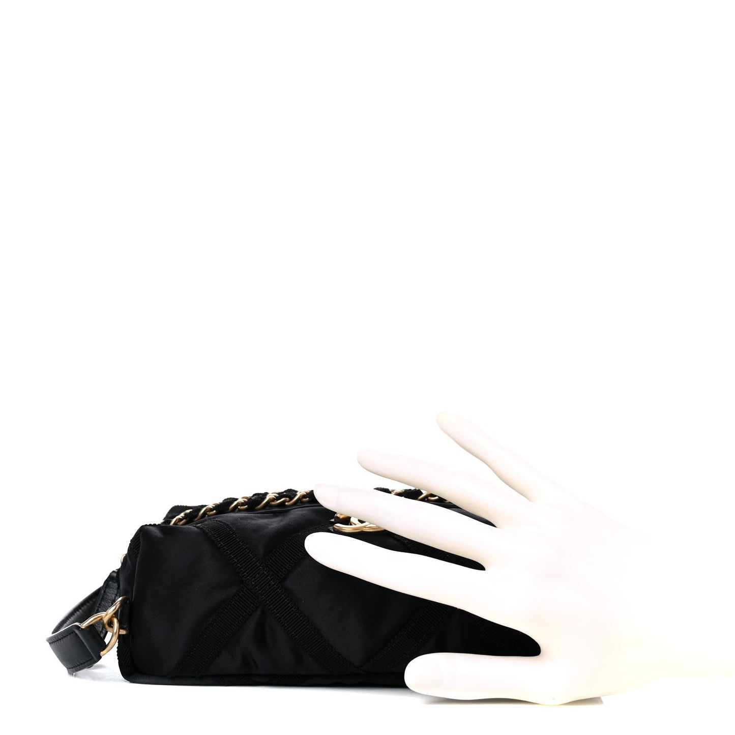 Nylon Grosgrain Lifestyle Pouch With Sleep Mask Black