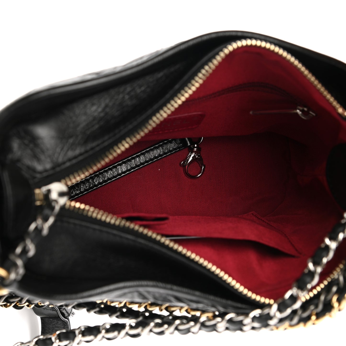 Aged Calfskin Quilted Small Gabrielle Hobo Black