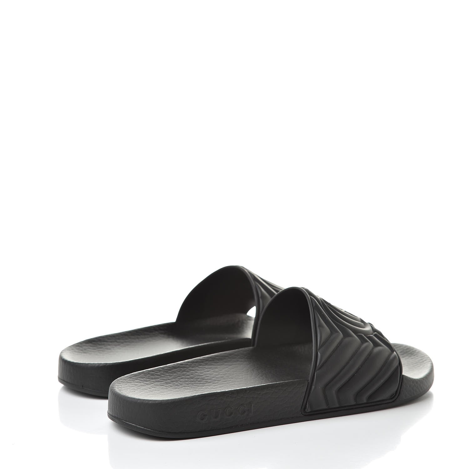 Gucci Rubber Matelasse Mens Slide Sandals 7 Black 4 of 7