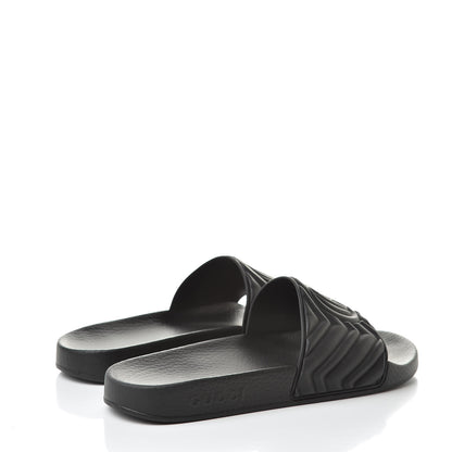 Gucci Rubber Matelasse Mens Slide Sandals 7 Black 4 of 7