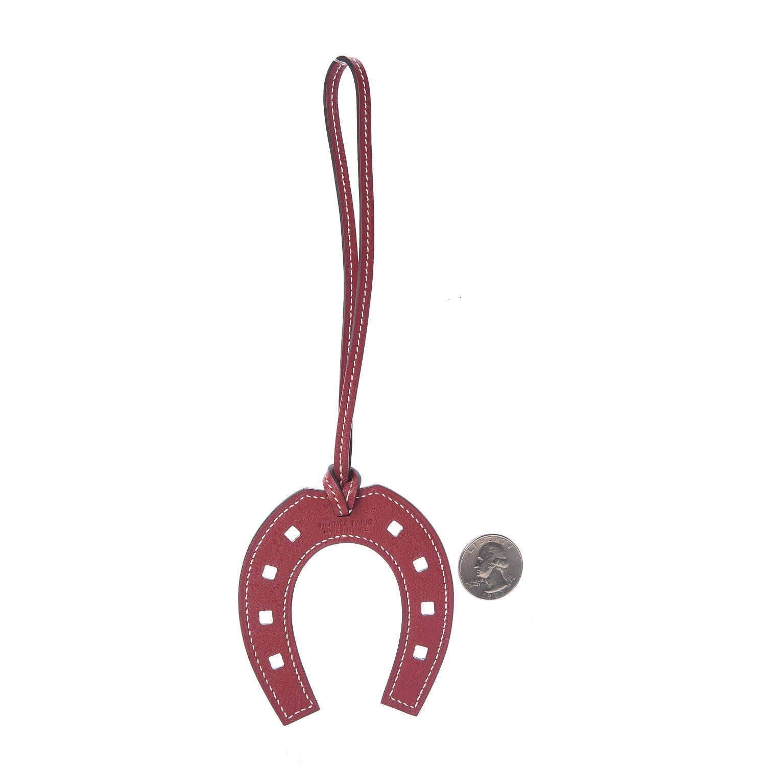 Hermes Swift Paddock Horseshoe Bag Charm Rouge Grenat 2 of 4