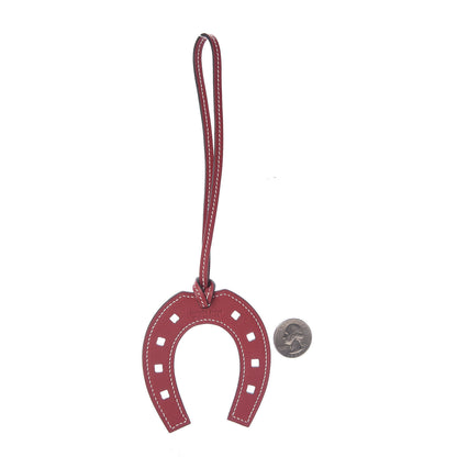 Hermes Swift Paddock Horseshoe Bag Charm Rouge Grenat 2 of 4