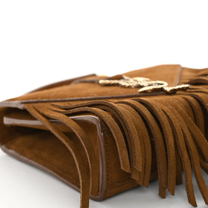 Saint Laurent Suede Fringe Baby Monogram Satchel Light Ocre 10 of 14