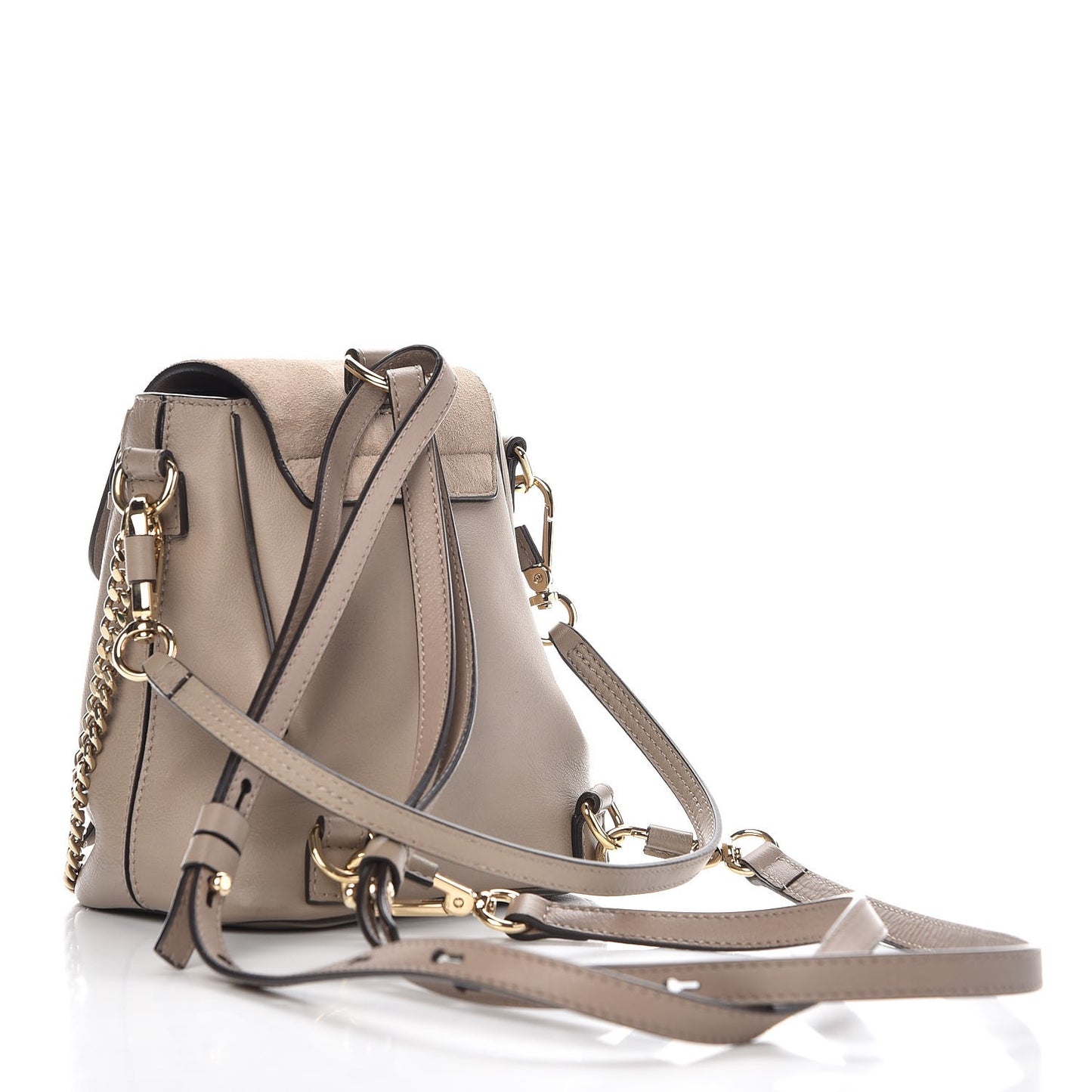 Suede Calfskin Mini Faye Backpack Motty Grey
