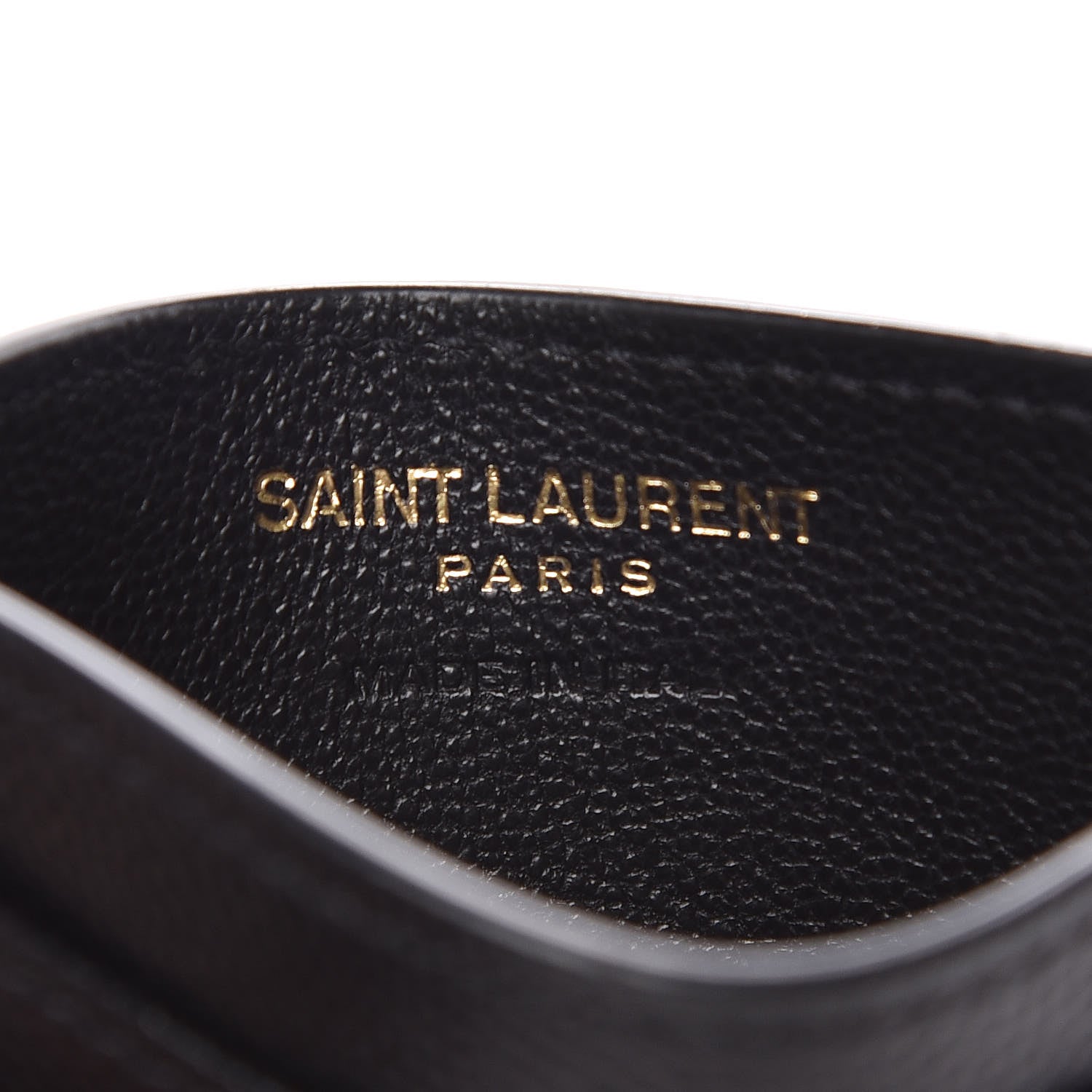 Saint Laurent Grain De Poudre Matelasse Chevron Monogram Credit Card Case Black 6 of 8