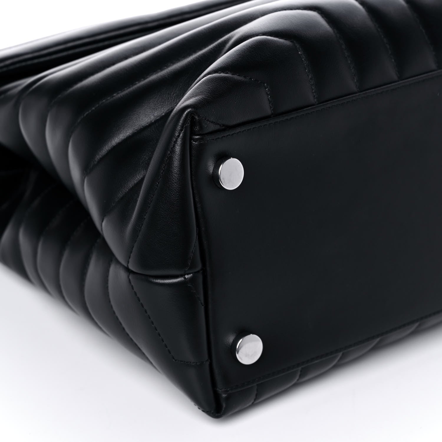 Saint Laurent Calfskin Y Quilted Monogram Large Loulou Chain Satchel Black 9 of 11