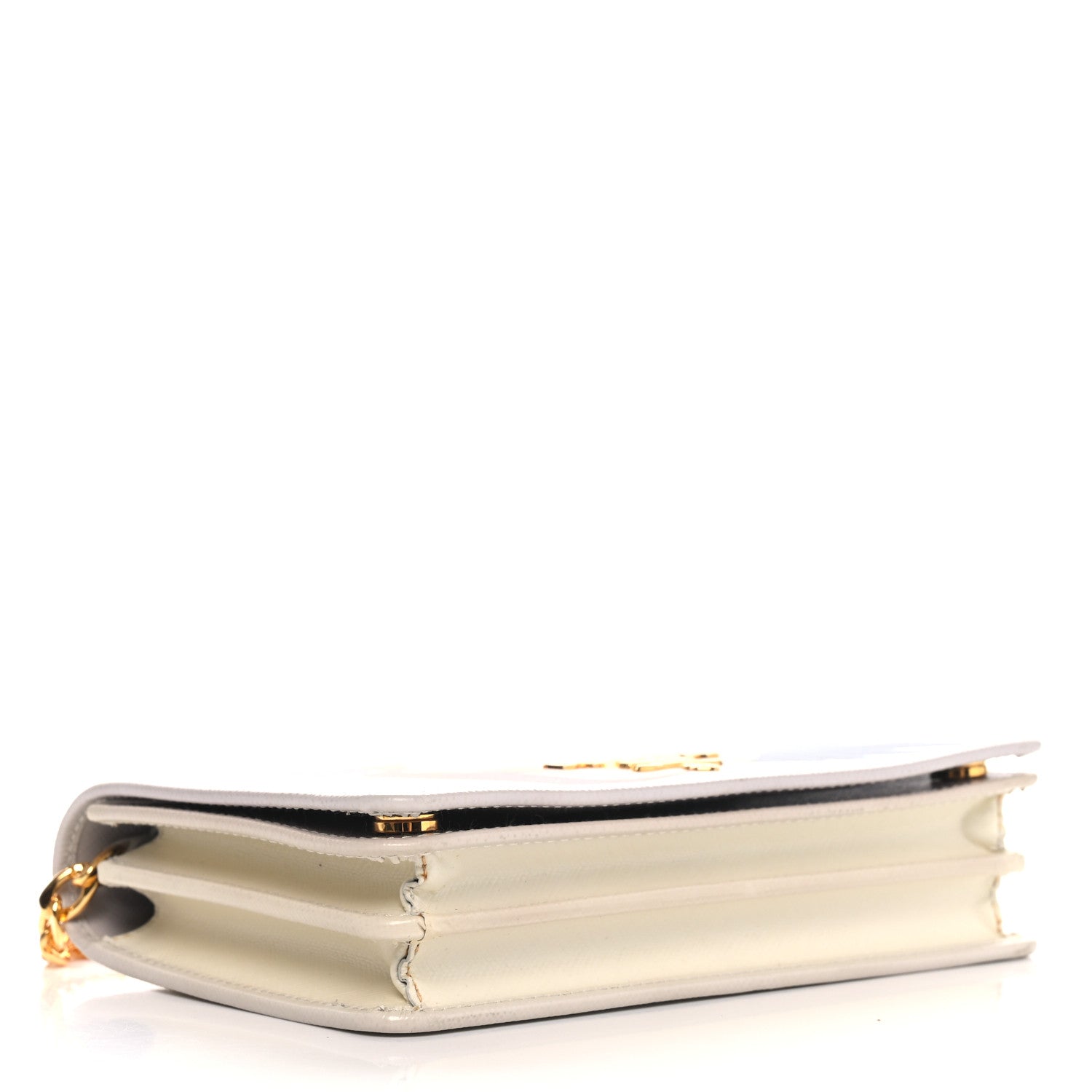 Prada Saffiano Lux Chain Wallet White Multicolor 3 of 13
