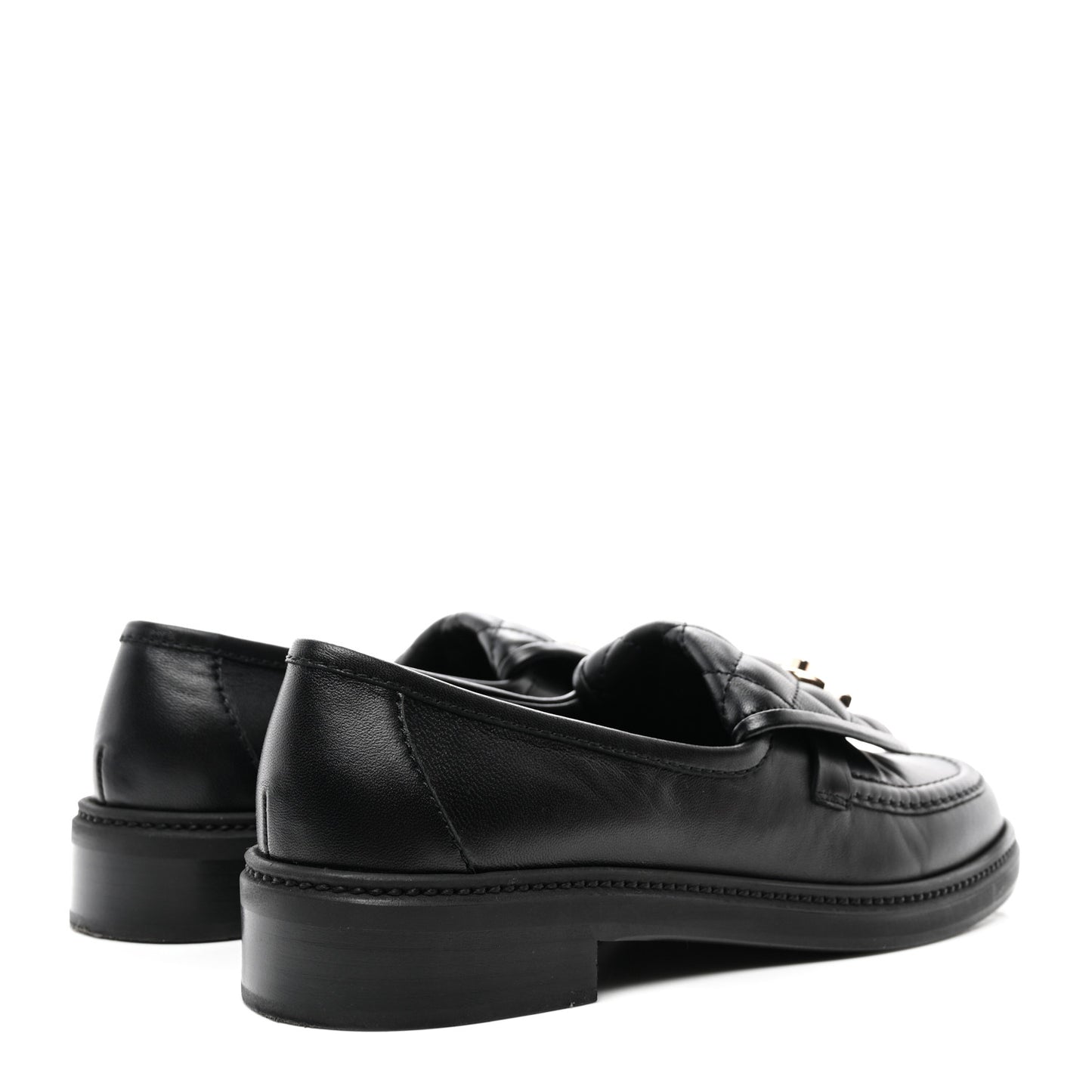 Lambskin Quilted CC Turnlock Loafers 39 Black