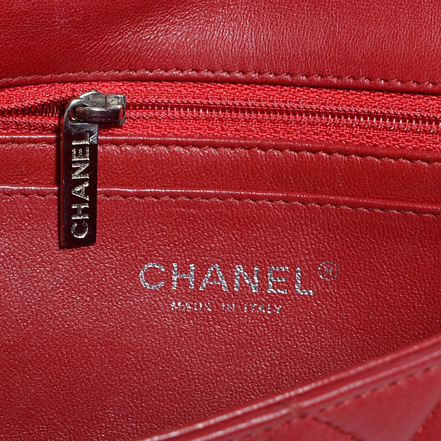 Lambskin Quilted Mini Rectangular Flap Red