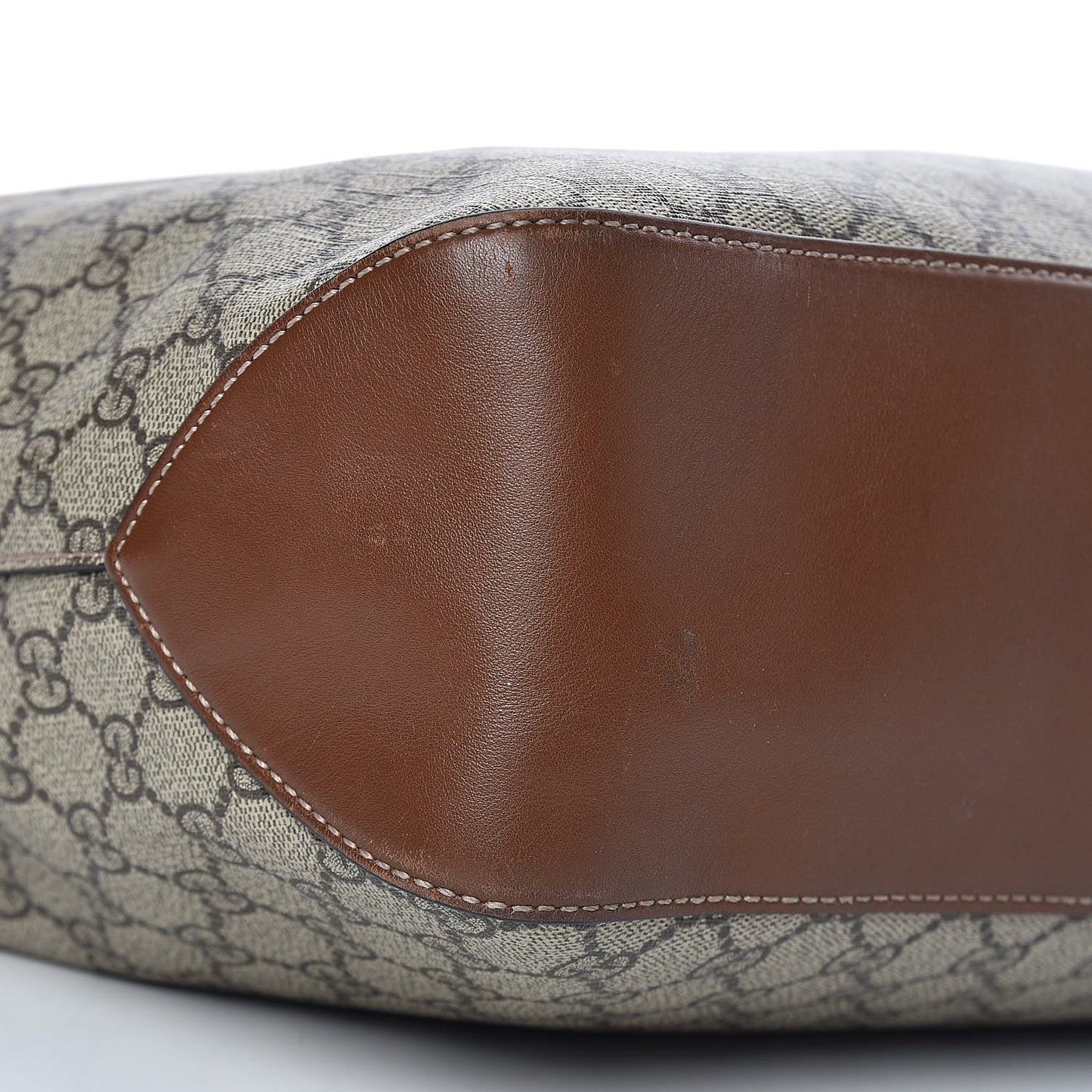 GG Supreme Monogram Large Linea A Hobo Light Brown