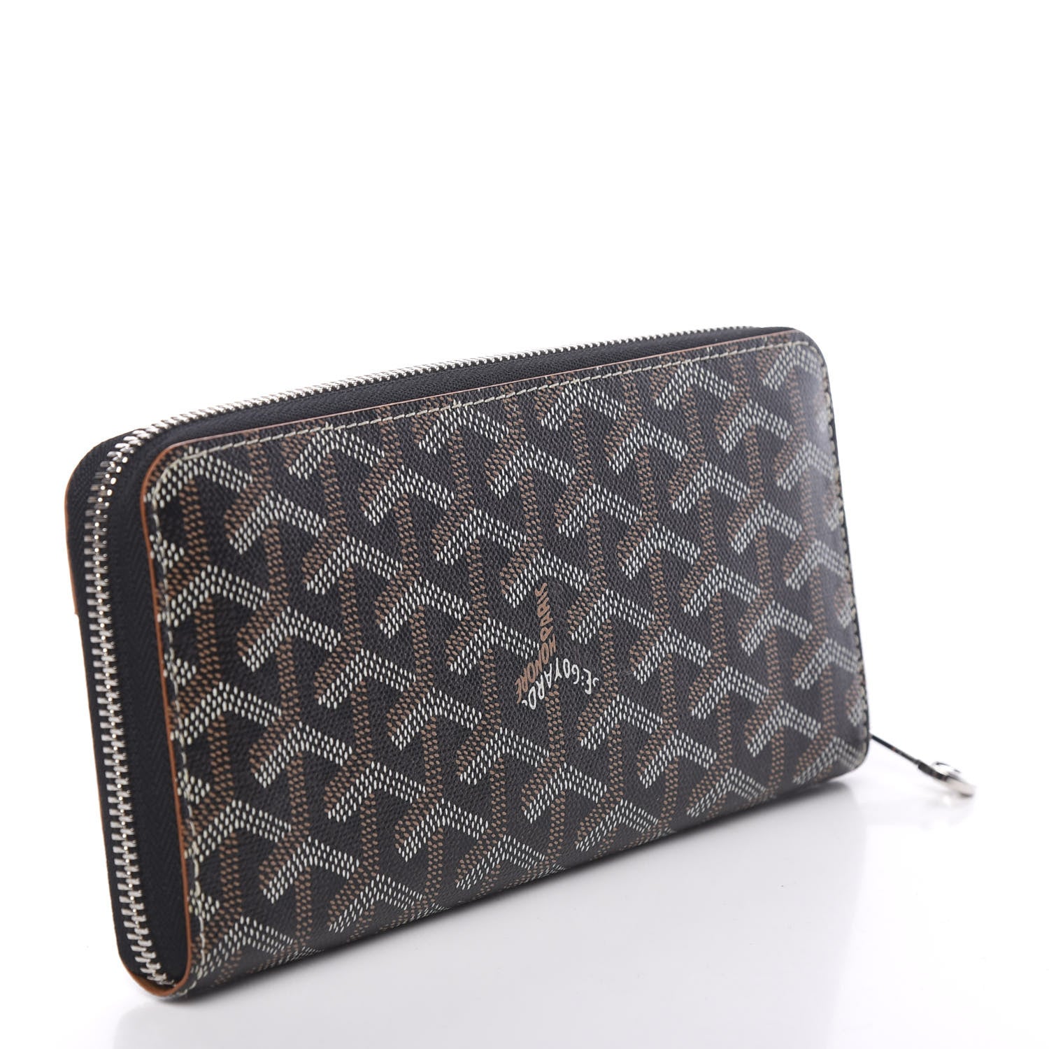 Goyard Goyardine Matignon Zip Around GM Wallet Black Gold 2 of 5