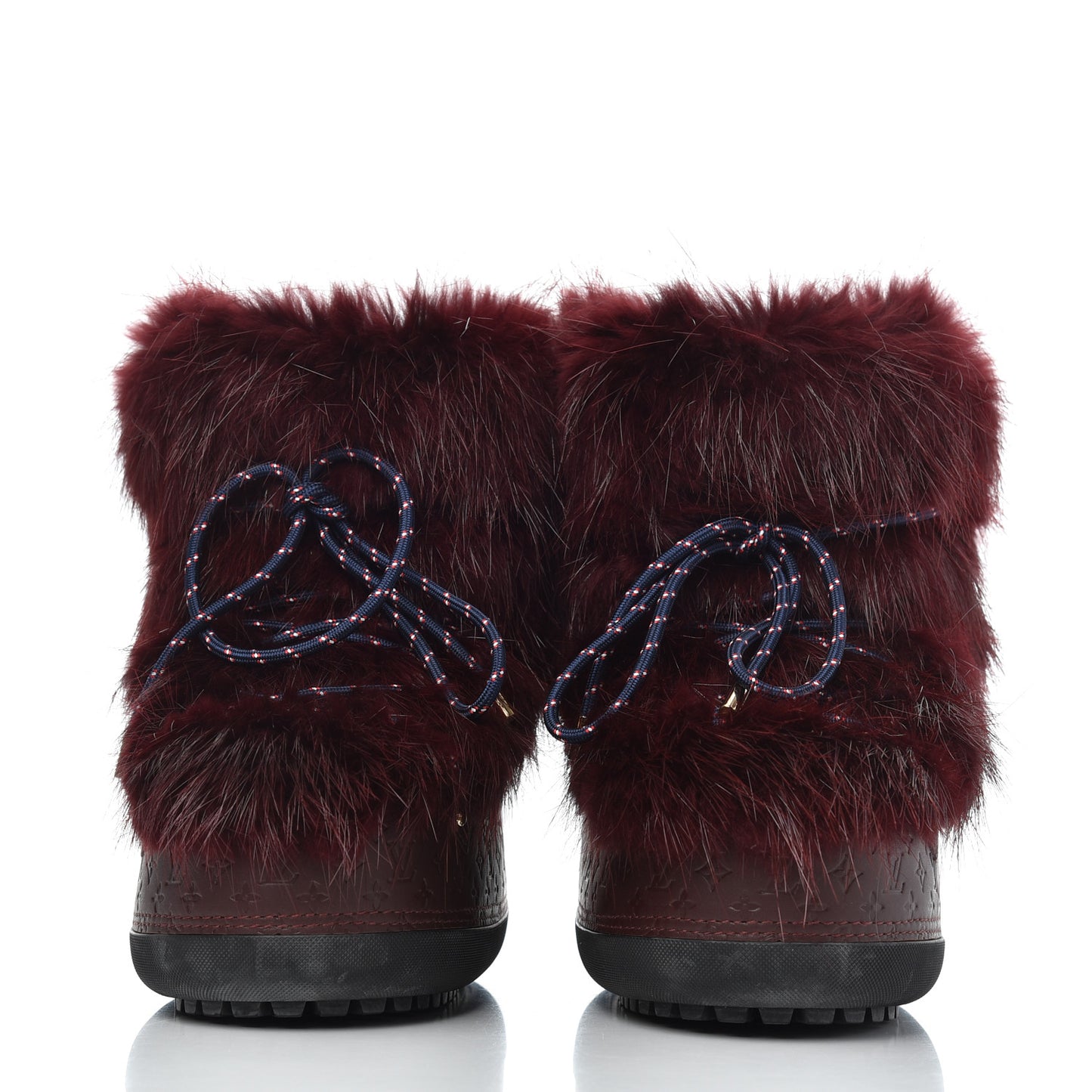Beaver Calfskin Monogram Off Piste Flat Half Boots 38 Red