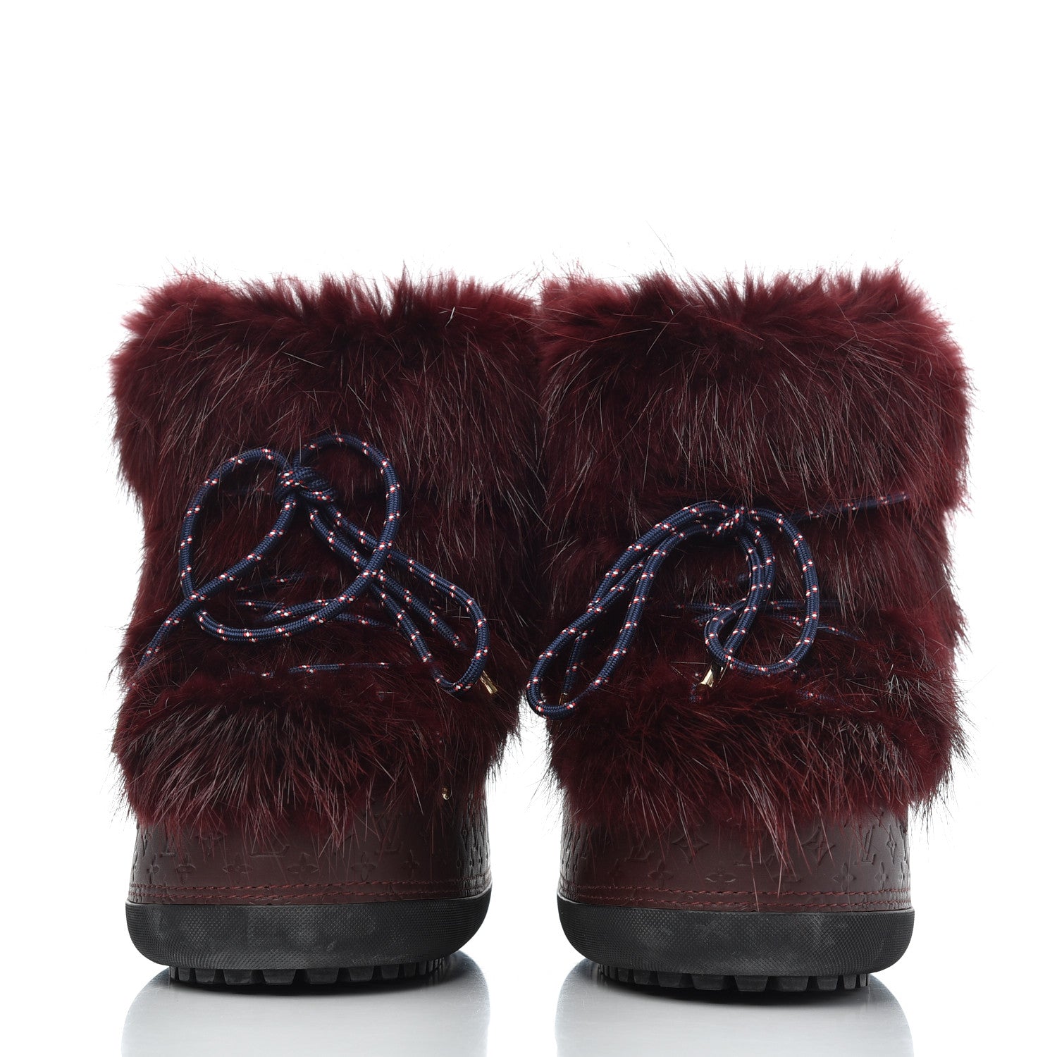 Louis Vuitton Beaver Calfskin Monogram Off Piste Flat Half Boots 38 Red 2 of 16