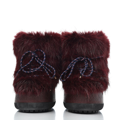 Louis Vuitton Beaver Calfskin Monogram Off Piste Flat Half Boots 38 Red 2 of 16