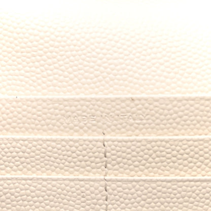 Saint Laurent Grain De Poudre Matelasse Chevron Monogram Chain Wallet Crema Soft 6 of 12