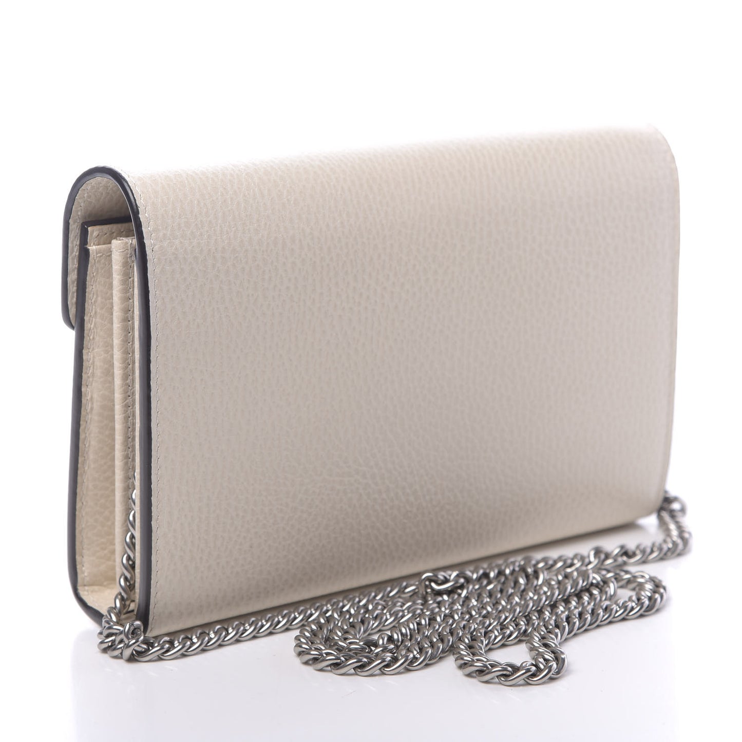 Dollar Calfskin Mini Dionysus Chain Wallet Mystic White