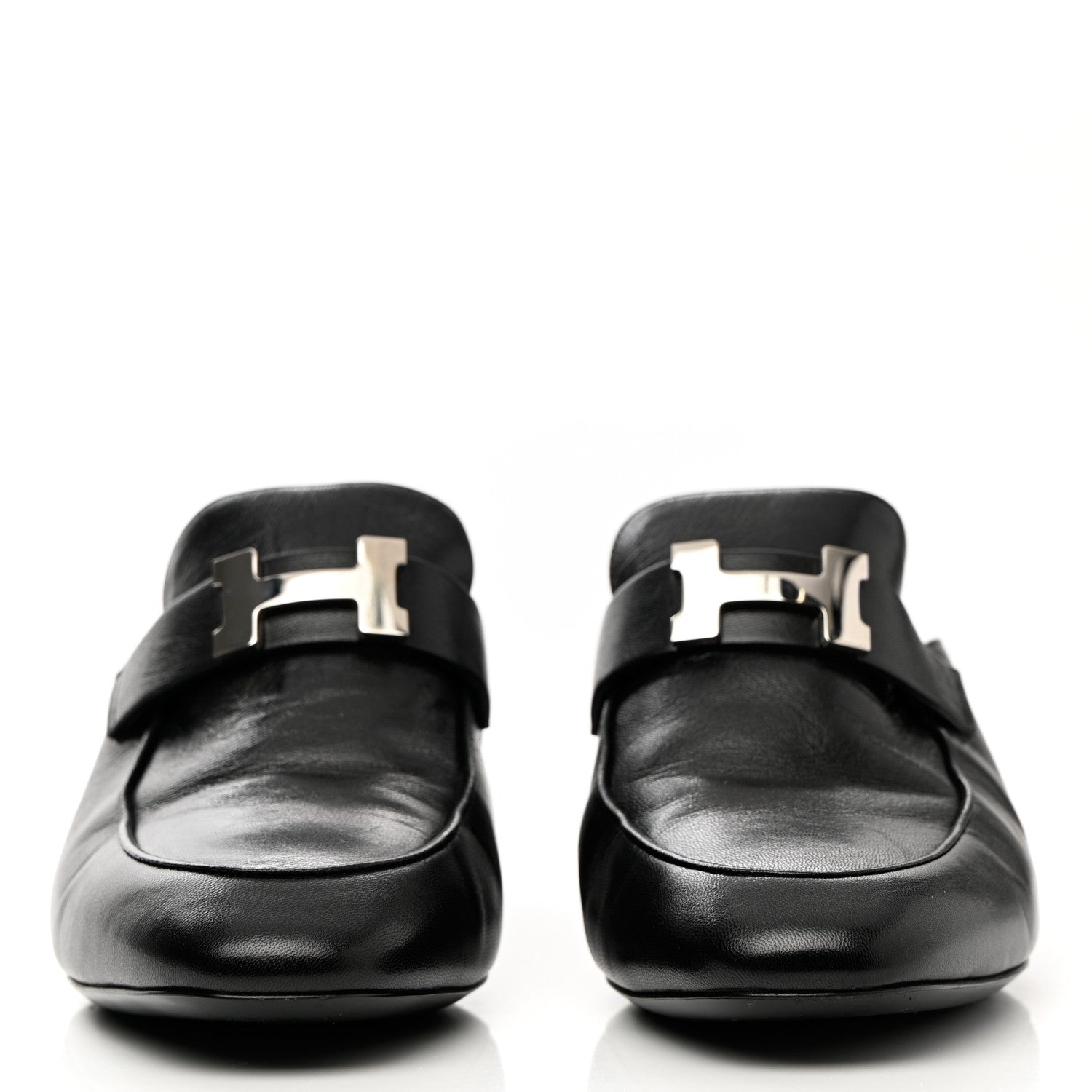 Hermes Goatskin Paradis Mules 39 Black 2 of 14