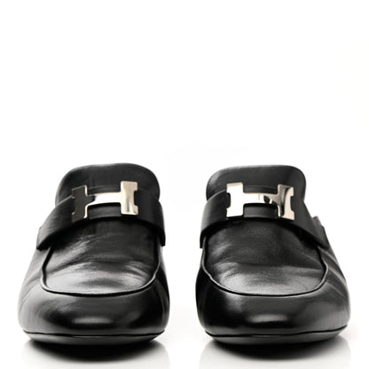 Hermes Goatskin Paradis Mules 39 Black 2 of 14