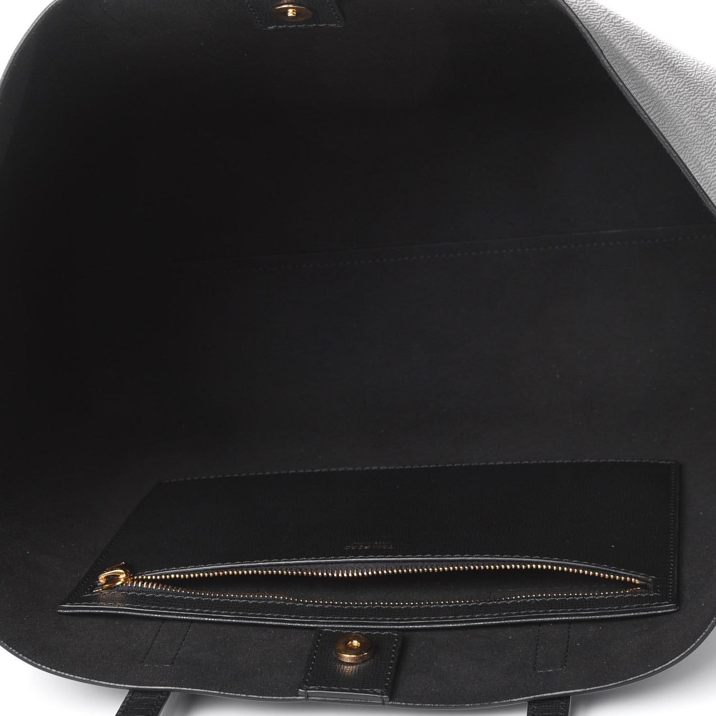 Grained Calfskin Small T Tote Black