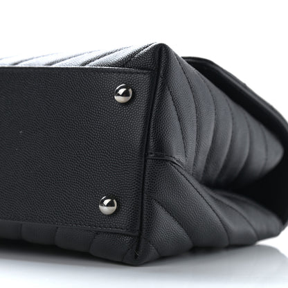 Chanel Caviar Chevron Quilted Small Coco Handle Flap Black 9 of 11