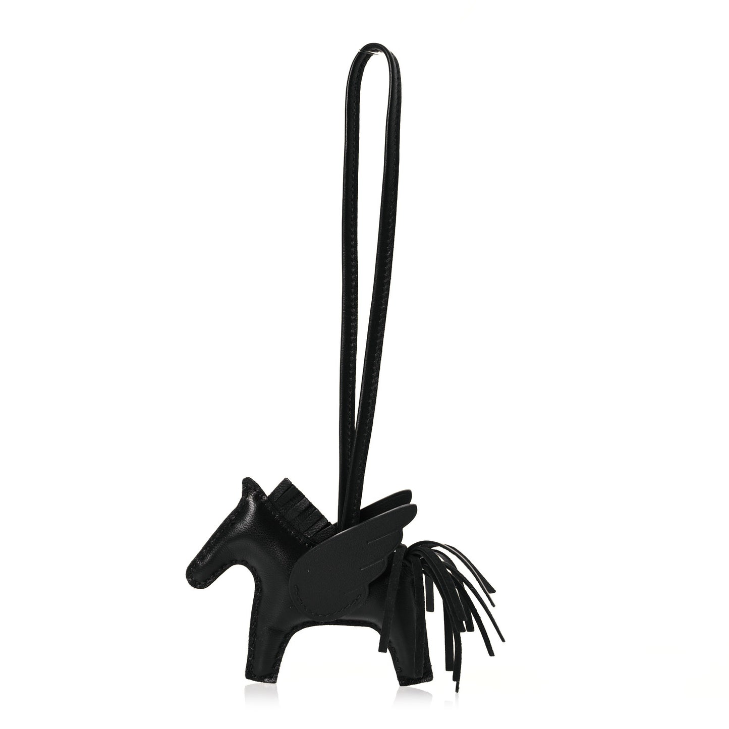 Milo Lambskin Grigri Rodeo Pegase Horse Bag Charm PM So Black