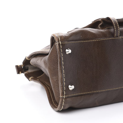 Chloe Calfskin Edith Satchel Brown 8 of 9