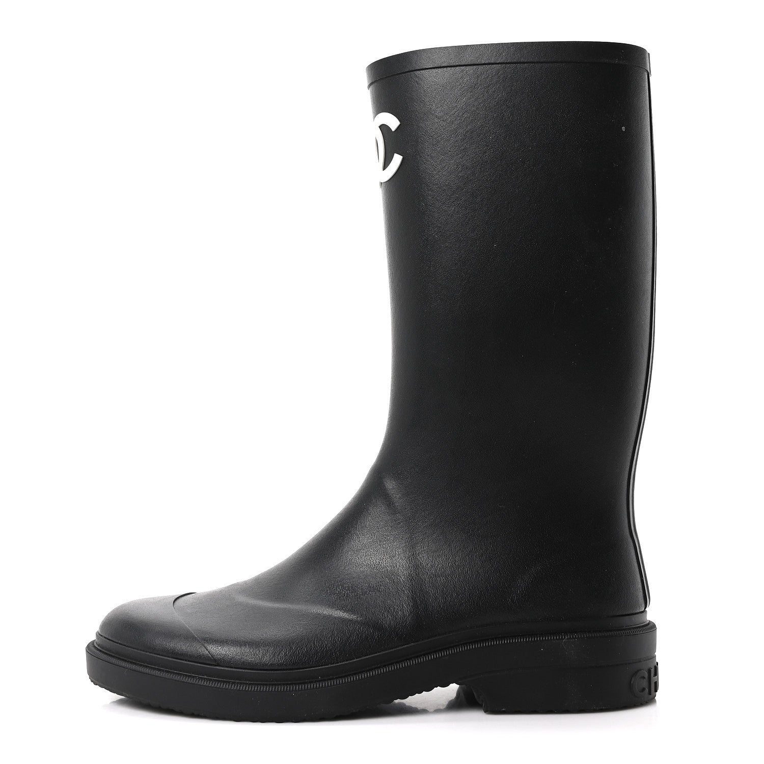 Chanel Caoutchouk CC High Boots 41 Black 1 of 10