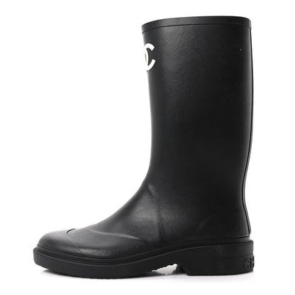 Chanel Caoutchouk CC High Boots 41 Black 1 of 10