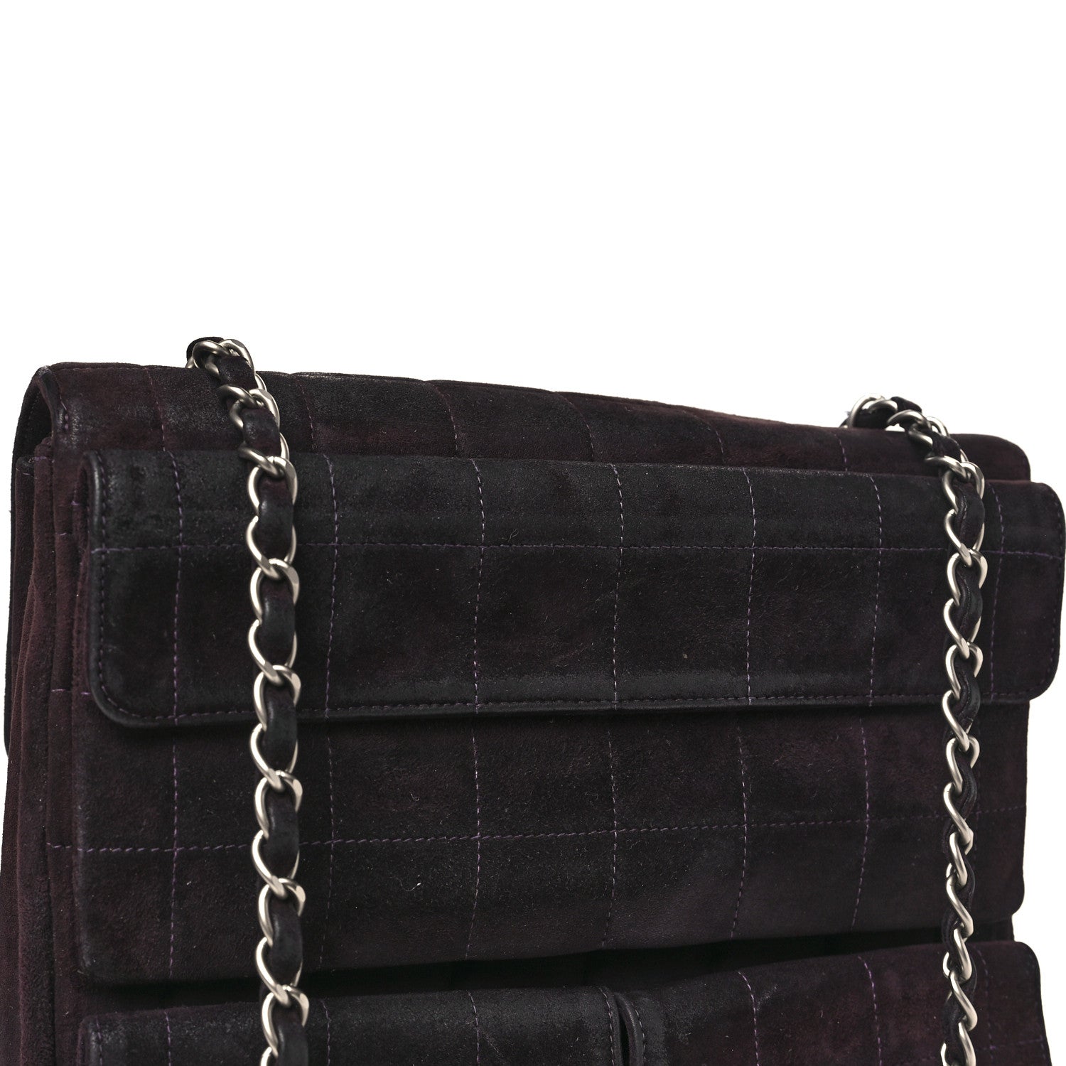 Chanel Suede Chocolate Bar Mademoiselle Shoulder Bag Brown 11 of 12