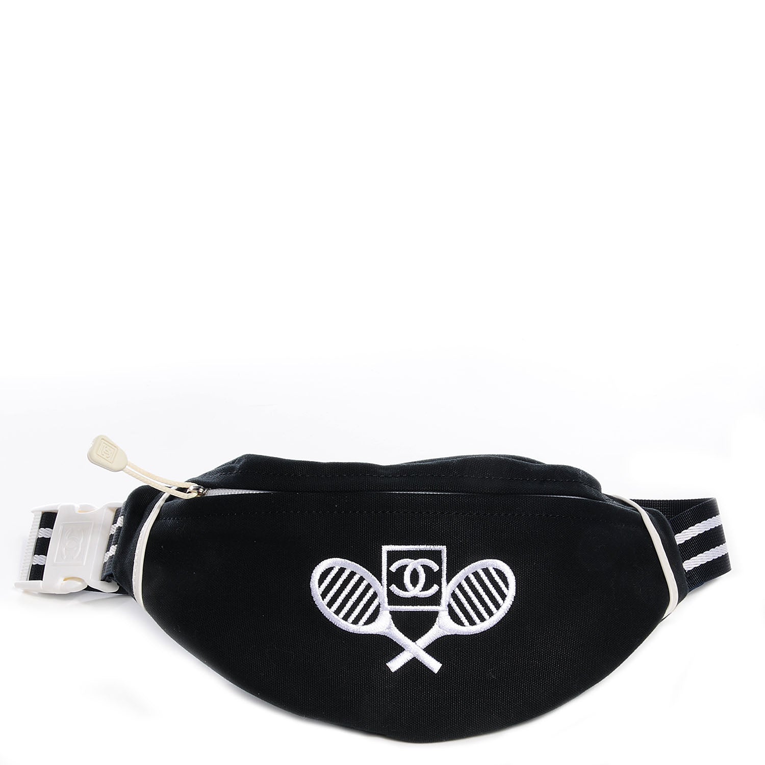 Chanel Nylon Sport Waist Bag Black White 1 of 7