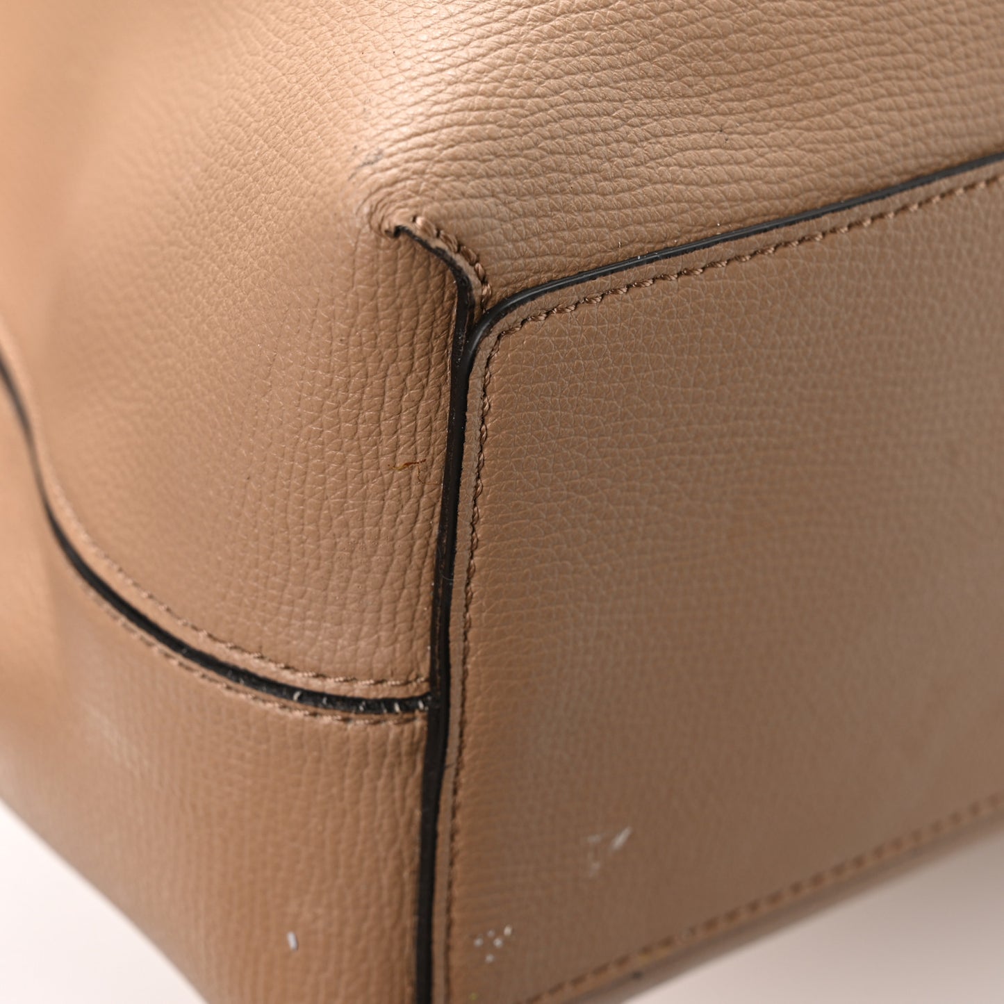 Grainy Calfskin Haymarket Check Medium Reversible Tote Camel