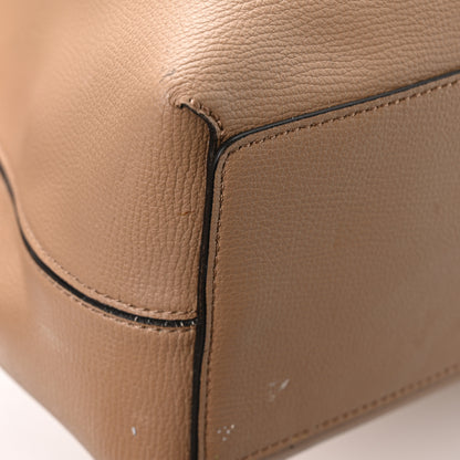 Burberry Grainy Calfskin Haymarket Check Medium Reversible Tote Camel 18 of 18