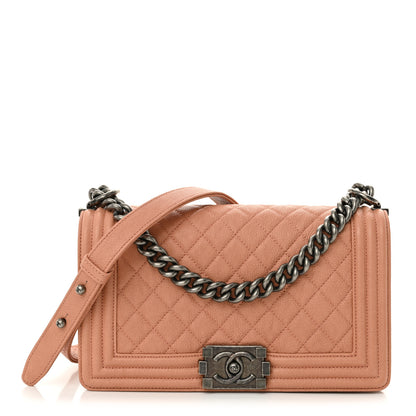 Chanel Caviar Quilted Medium Boy Flap Light Brown 1 of 10