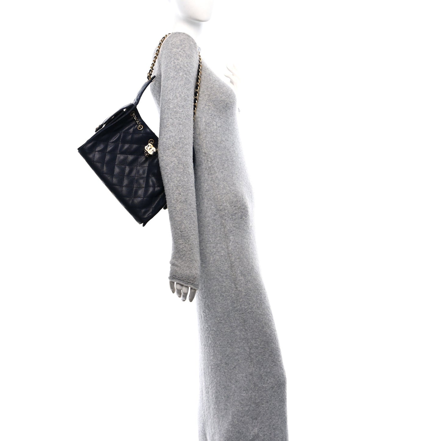 Caviar Quilted Small Chanel 25 Handbag Dark Navy